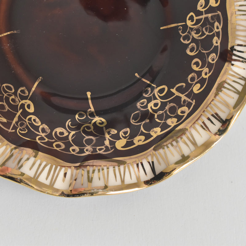 ヴィンテージコーヒーカップ＆ソーサー A.Dressinval ア.ドラサンヴァル ブラウン