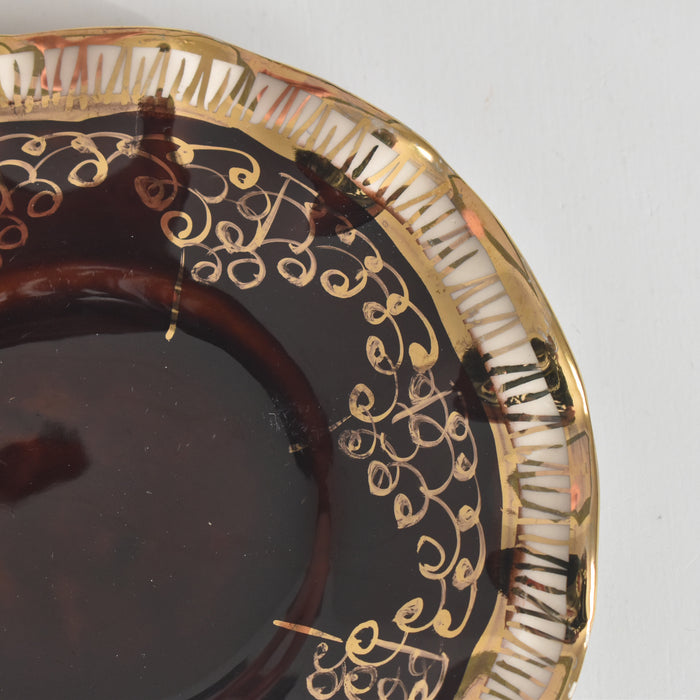 ヴィンテージコーヒーカップ＆ソーサー A.Dressinval ア.ドラサンヴァル ブラウン