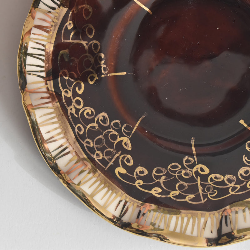 ヴィンテージコーヒーカップ＆ソーサー A.Dressinval ア.ドラサンヴァル ブラウン