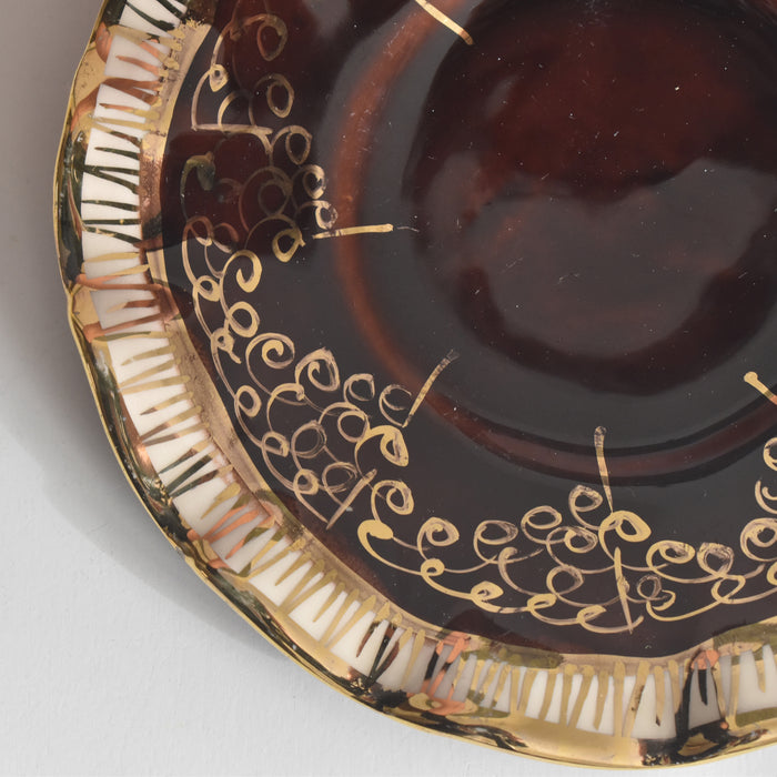 ヴィンテージコーヒーカップ＆ソーサー A.Dressinval ア.ドラサンヴァル ブラウン