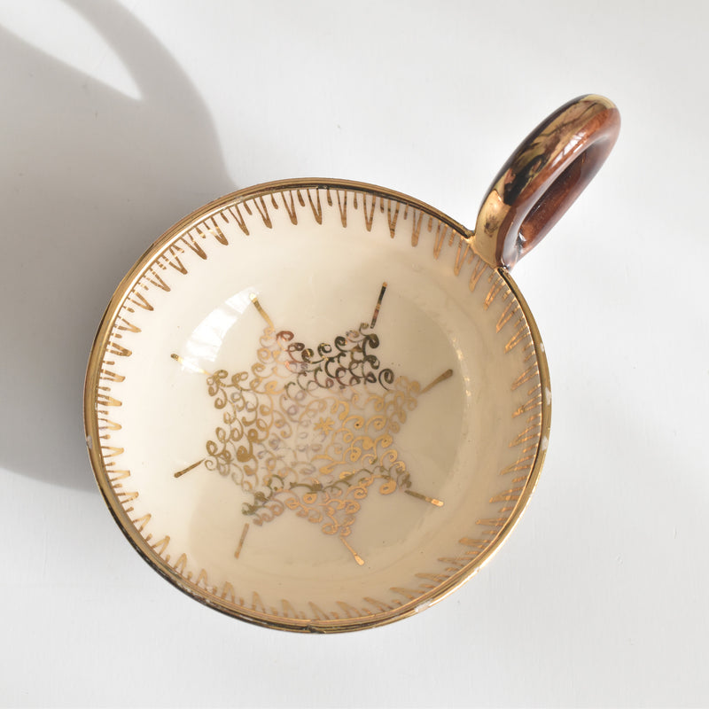 ヴィンテージコーヒーカップ＆ソーサー A.Dressinval ア.ドラサンヴァル ブラウン