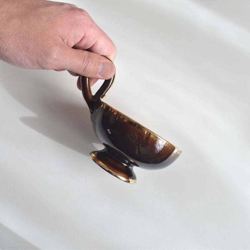 ヴィンテージコーヒーカップ＆ソーサー A.Dressinval ア.ドラサンヴァル ブラウン