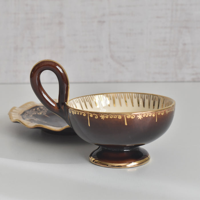 ヴィンテージコーヒーカップ＆ソーサー A.Dressinval ア.ドラサンヴァル ブラウン