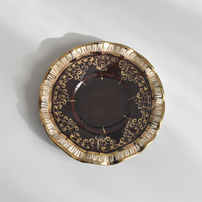 ヴィンテージコーヒーカップ＆ソーサー A.Dressinval ア.ドラサンヴァル ブラウン