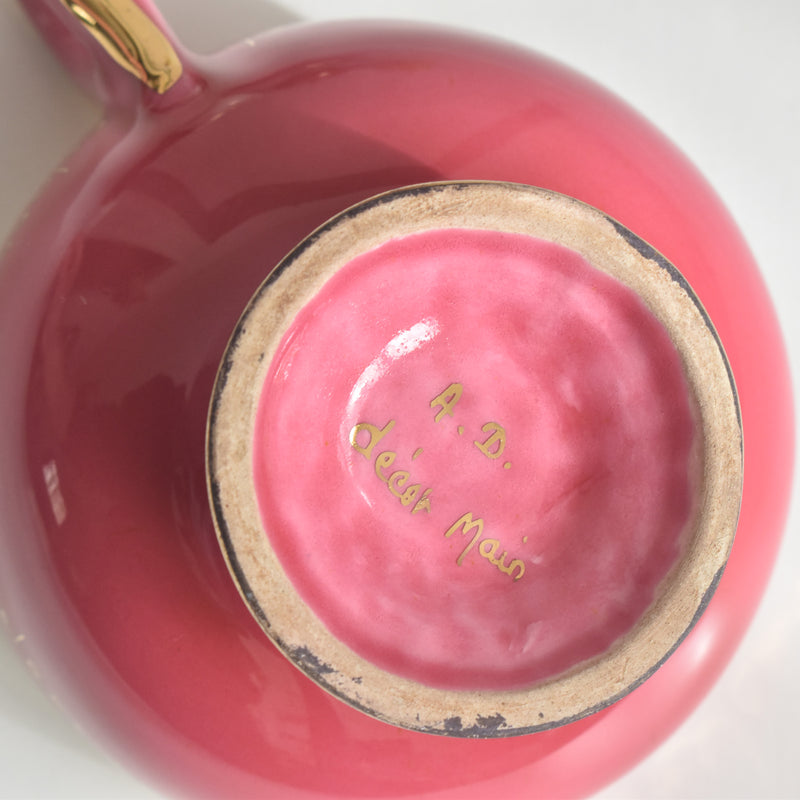 ヴィンテージコーヒーカップ＆ソーサー A.Dressinval ア.ドラサンヴァル ピンク