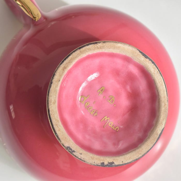 ヴィンテージコーヒーカップ＆ソーサー A.Dressinval ア.ドラサンヴァル ピンク