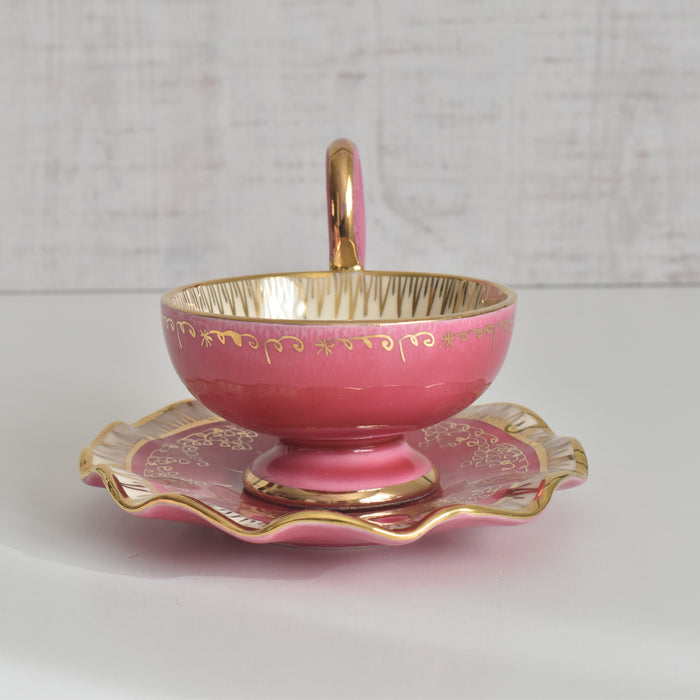 ヴィンテージコーヒーカップ＆ソーサー A.Dressinval ア.ドラサンヴァル ピンク