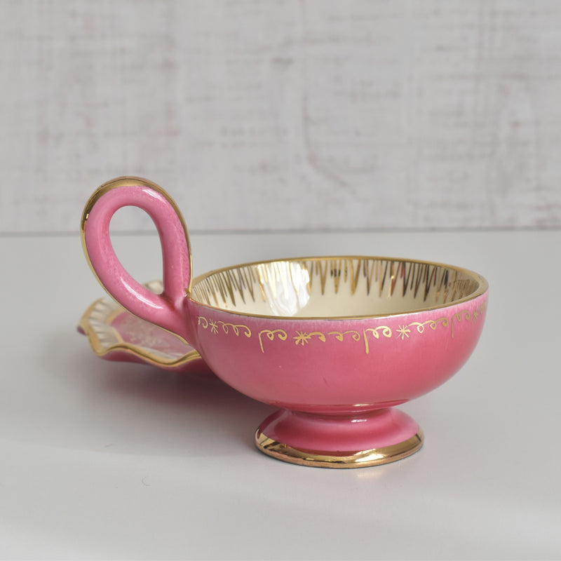 ヴィンテージコーヒーカップ＆ソーサー A.Dressinval ア.ドラサンヴァル ピンク