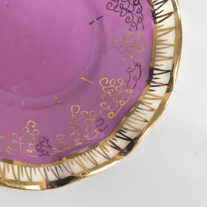 ヴィンテージコーヒーカップ＆ソーサー A.Dressinval ア.ドラサンヴァル パープル