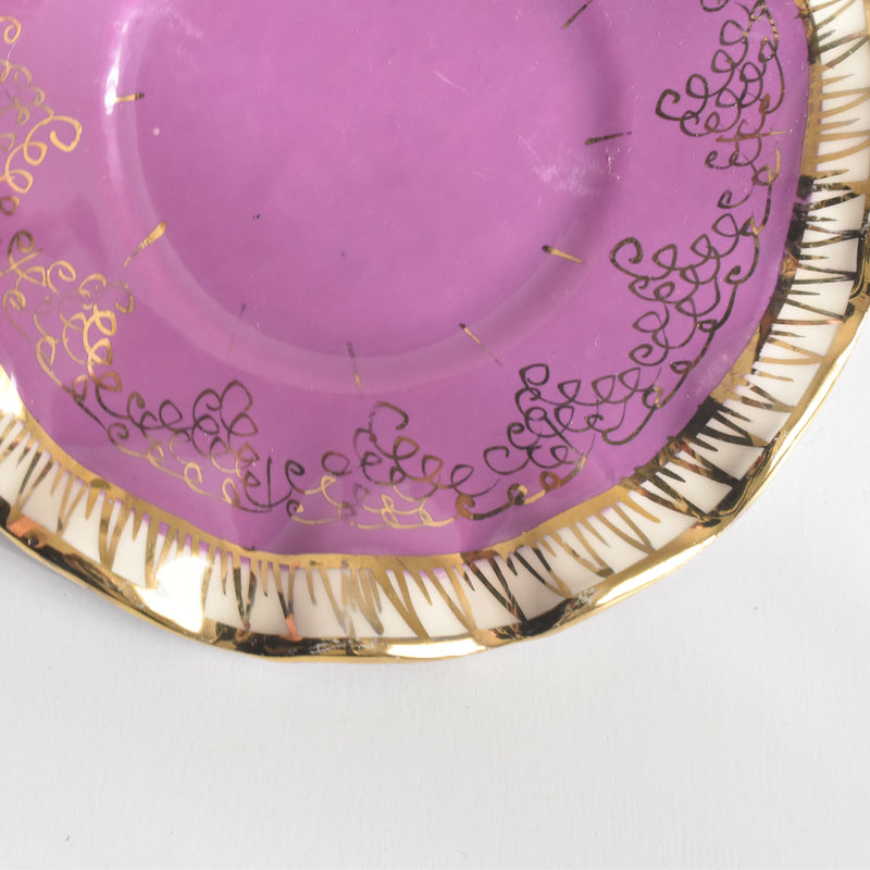 ヴィンテージコーヒーカップ＆ソーサー A.Dressinval ア.ドラサンヴァル パープル