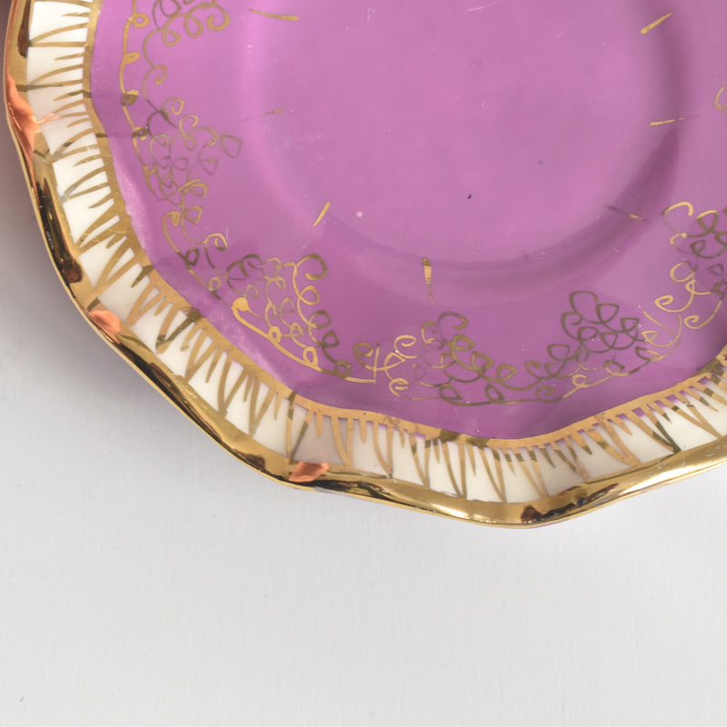 ヴィンテージコーヒーカップ＆ソーサー A.Dressinval ア.ドラサンヴァル パープル