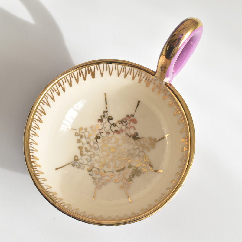 ヴィンテージコーヒーカップ＆ソーサー A.Dressinval ア.ドラサンヴァル パープル