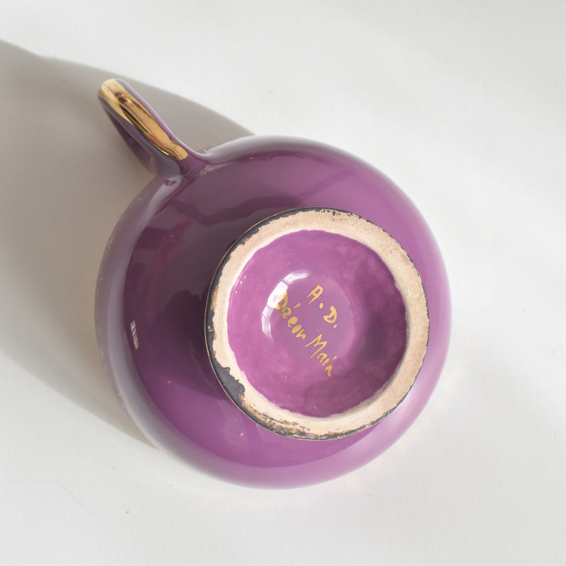 ヴィンテージコーヒーカップ＆ソーサー A.Dressinval ア.ドラサンヴァル パープル