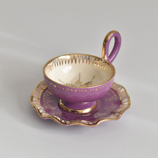 ヴィンテージコーヒーカップ＆ソーサー A.Dressinval ア.ドラサンヴァル パープル