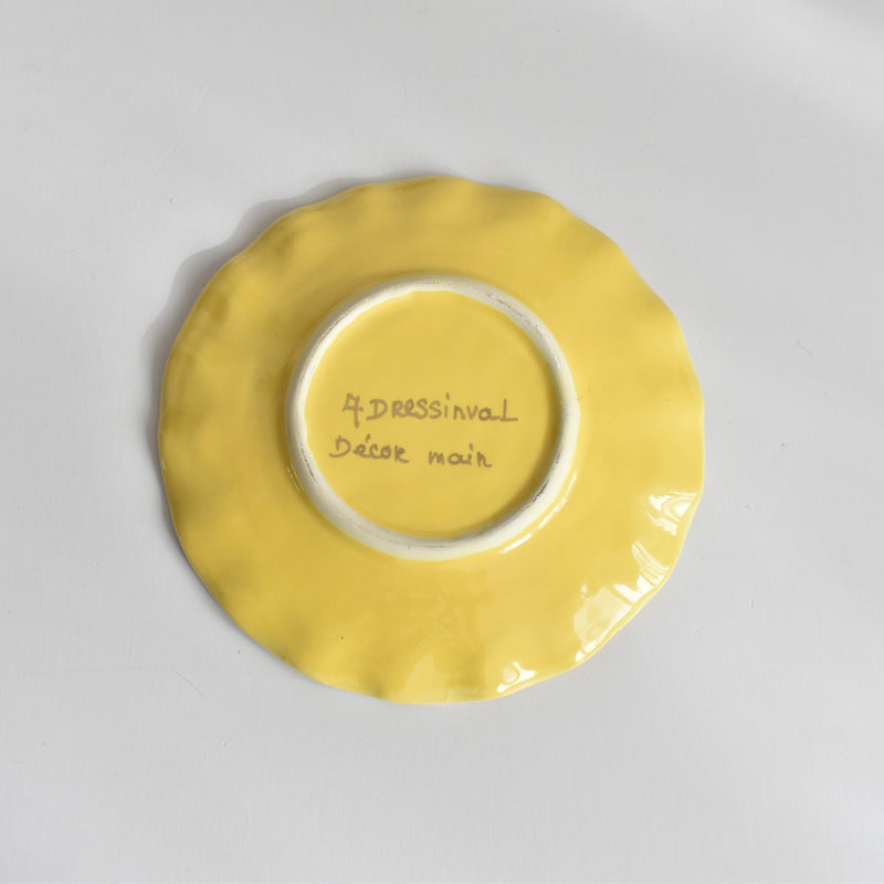 ヴィンテージコーヒーカップ＆ソーサー A.Dressinval ア.ドラサンヴァル イェロー A