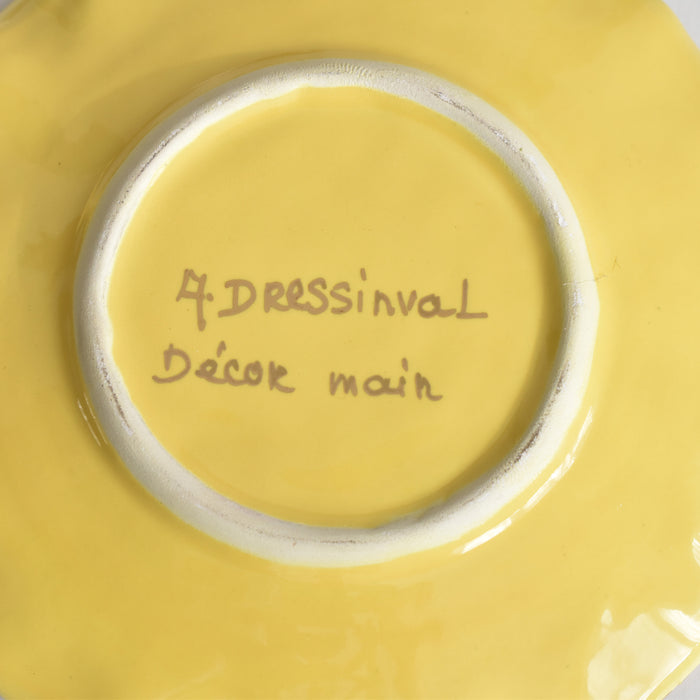 ヴィンテージコーヒーカップ＆ソーサー A.Dressinval ア.ドラサンヴァル イェロー A