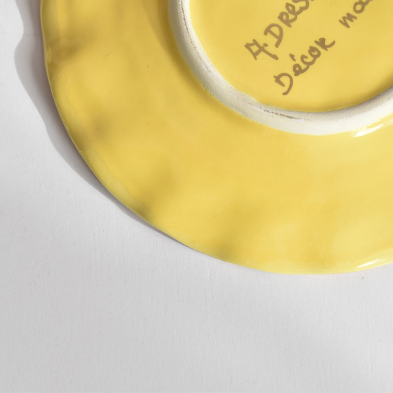 ヴィンテージコーヒーカップ＆ソーサー A.Dressinval ア.ドラサンヴァル イェロー A