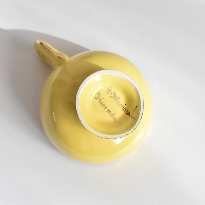 ヴィンテージコーヒーカップ＆ソーサー A.Dressinval ア.ドラサンヴァル イェロー A