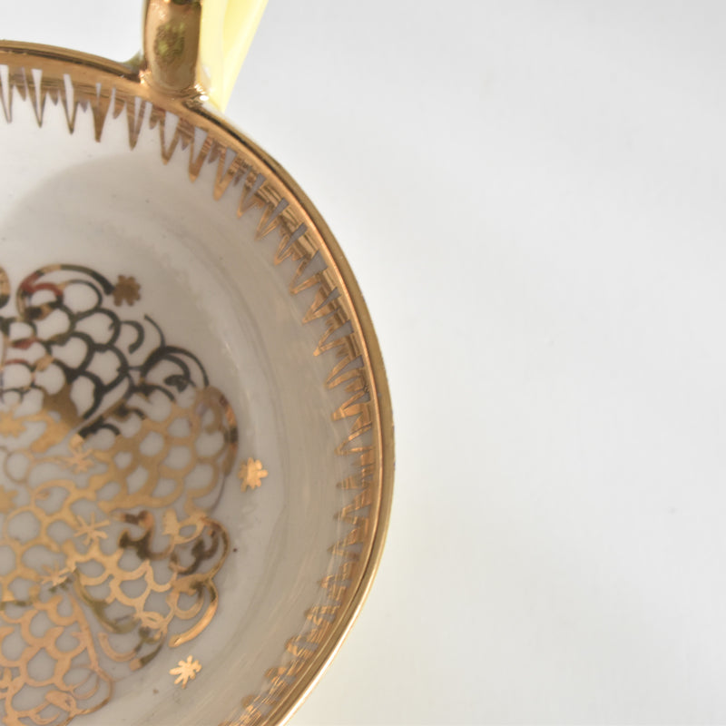 ヴィンテージコーヒーカップ＆ソーサー A.Dressinval ア.ドラサンヴァル イェロー A