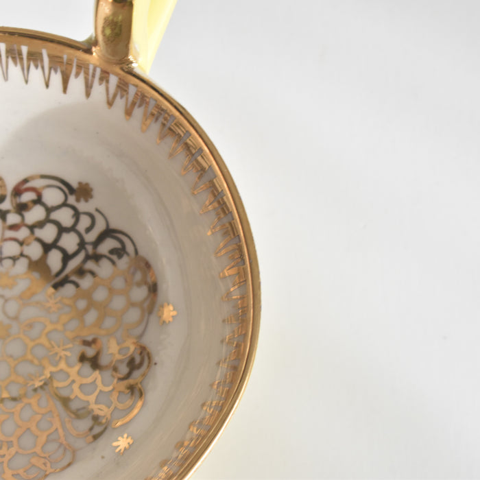 ヴィンテージコーヒーカップ＆ソーサー A.Dressinval ア.ドラサンヴァル イェロー A