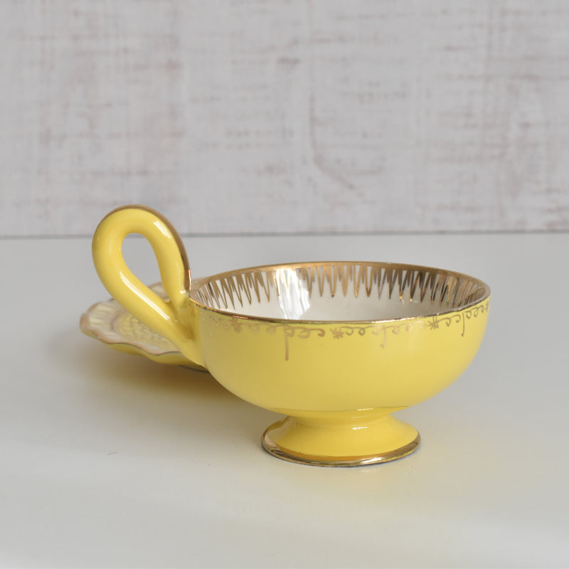 ヴィンテージコーヒーカップ＆ソーサー A.Dressinval ア.ドラサンヴァル イェロー A