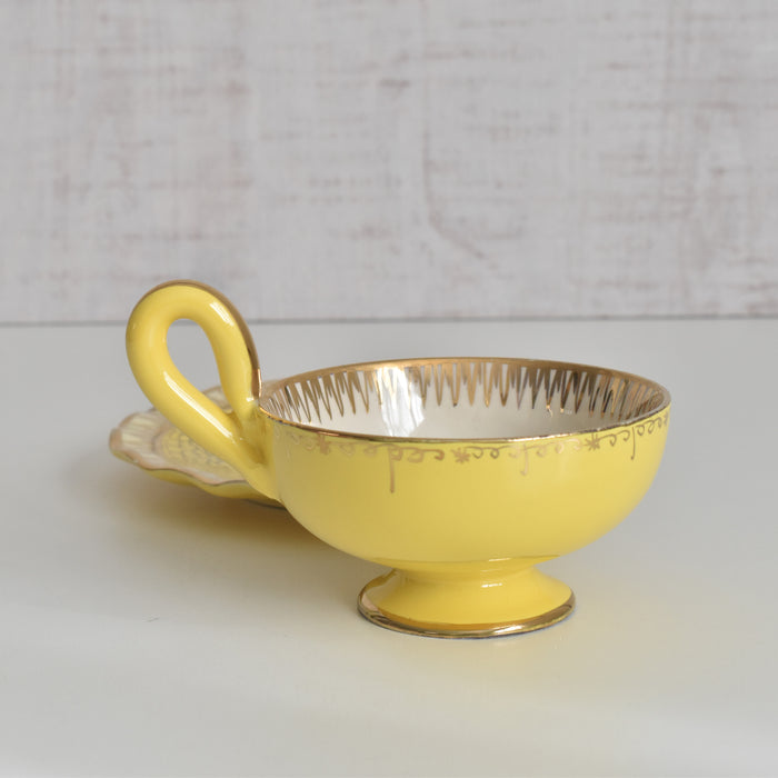 ヴィンテージコーヒーカップ＆ソーサー A.Dressinval ア.ドラサンヴァル イェロー A