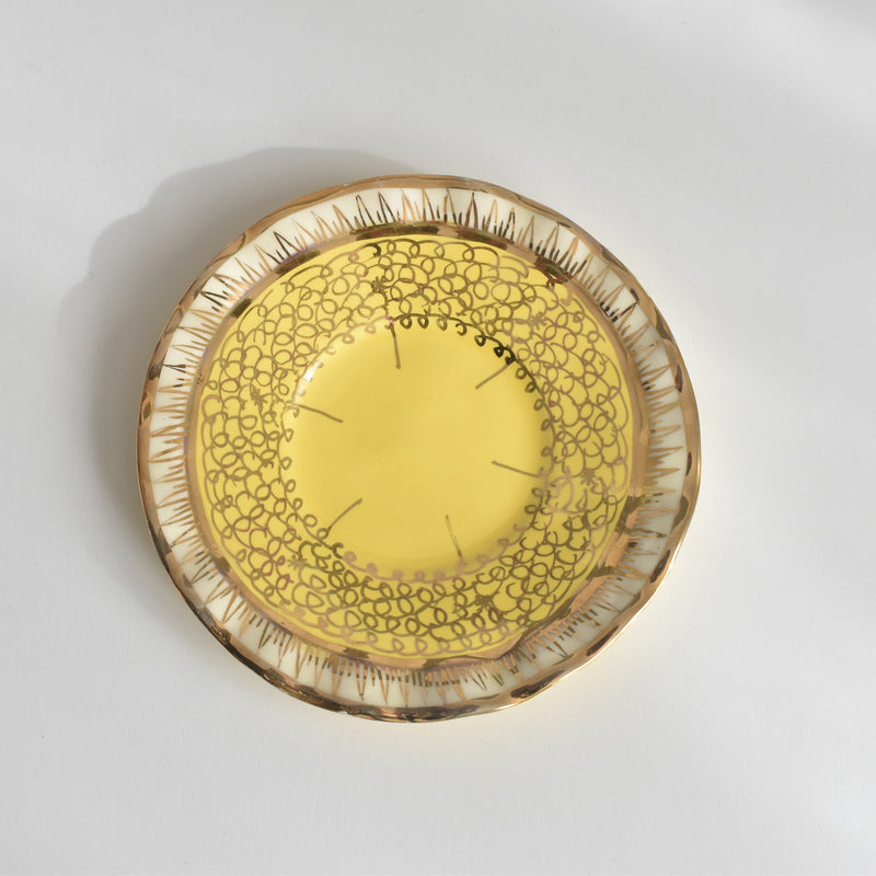 ヴィンテージコーヒーカップ＆ソーサー A.Dressinval ア.ドラサンヴァル イェロー A