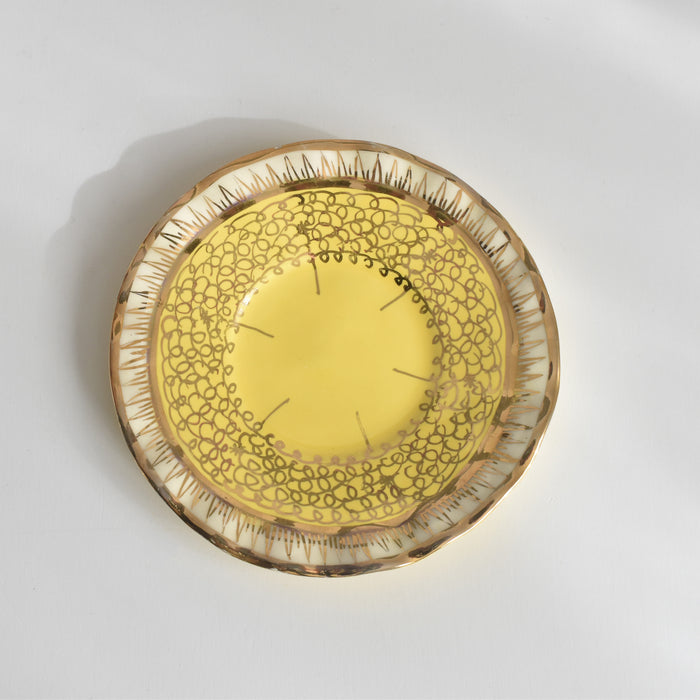 ヴィンテージコーヒーカップ＆ソーサー A.Dressinval ア.ドラサンヴァル イェロー A