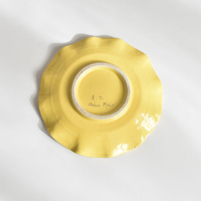 ヴィンテージコーヒーカップ＆ソーサー A.Dressinval ア.ドラサンヴァル イェロー B