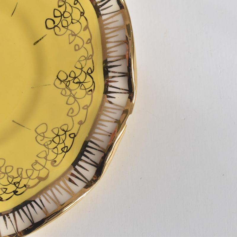 ヴィンテージコーヒーカップ＆ソーサー A.Dressinval ア.ドラサンヴァル イェロー B