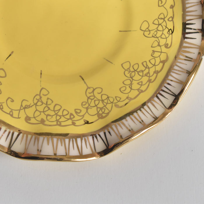 ヴィンテージコーヒーカップ＆ソーサー A.Dressinval ア.ドラサンヴァル イェロー B