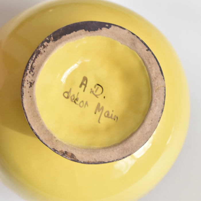 ヴィンテージコーヒーカップ＆ソーサー A.Dressinval ア.ドラサンヴァル イェロー B