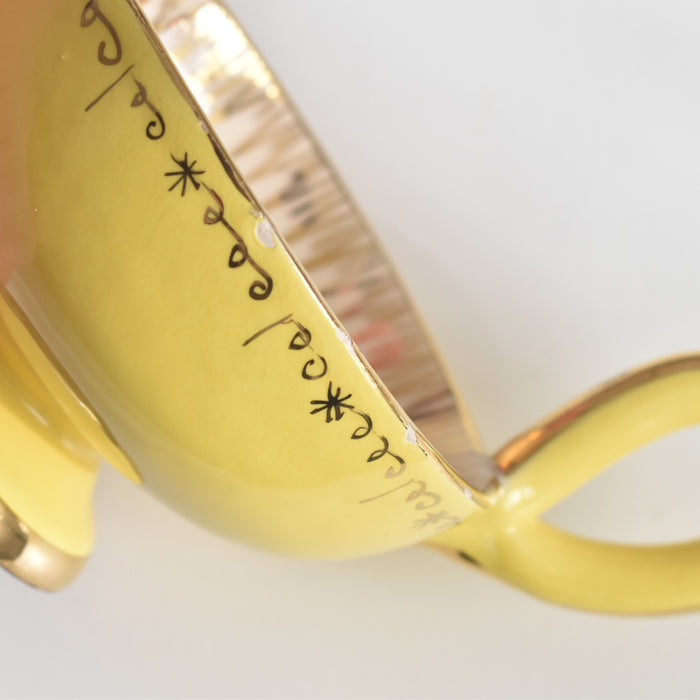 ヴィンテージコーヒーカップ＆ソーサー A.Dressinval ア.ドラサンヴァル イェロー B