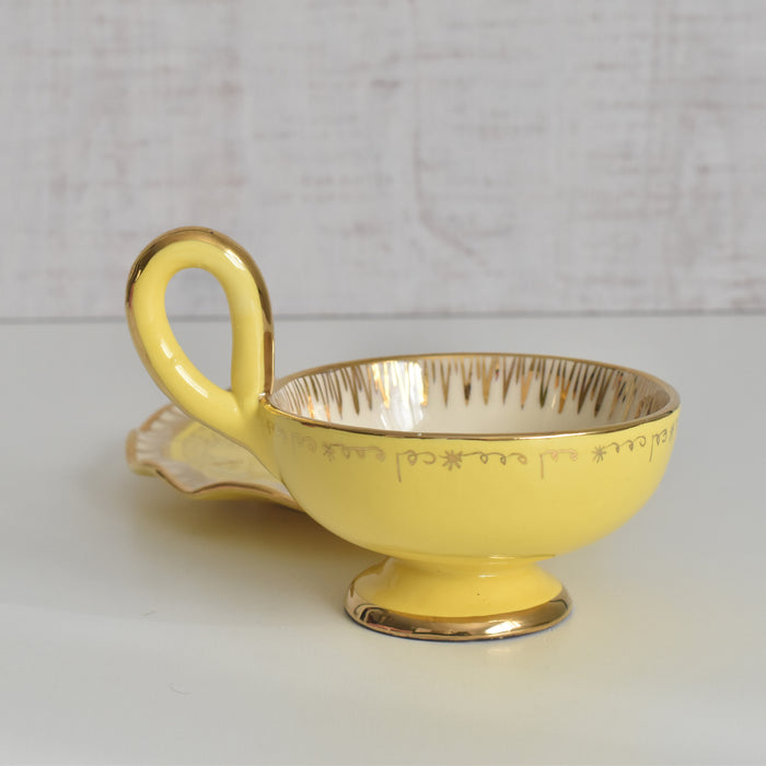 ヴィンテージコーヒーカップ＆ソーサー A.Dressinval ア.ドラサンヴァル イェロー B