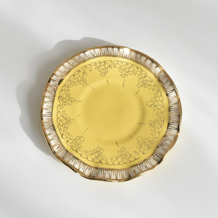 ヴィンテージコーヒーカップ＆ソーサー A.Dressinval ア.ドラサンヴァル イェロー B