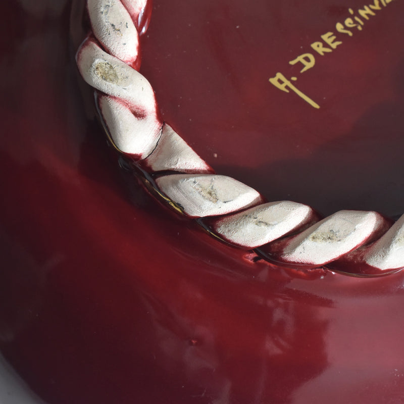 ヴィンテージサラダボウル A.Dressinval ア.ドラサンヴァル レッド