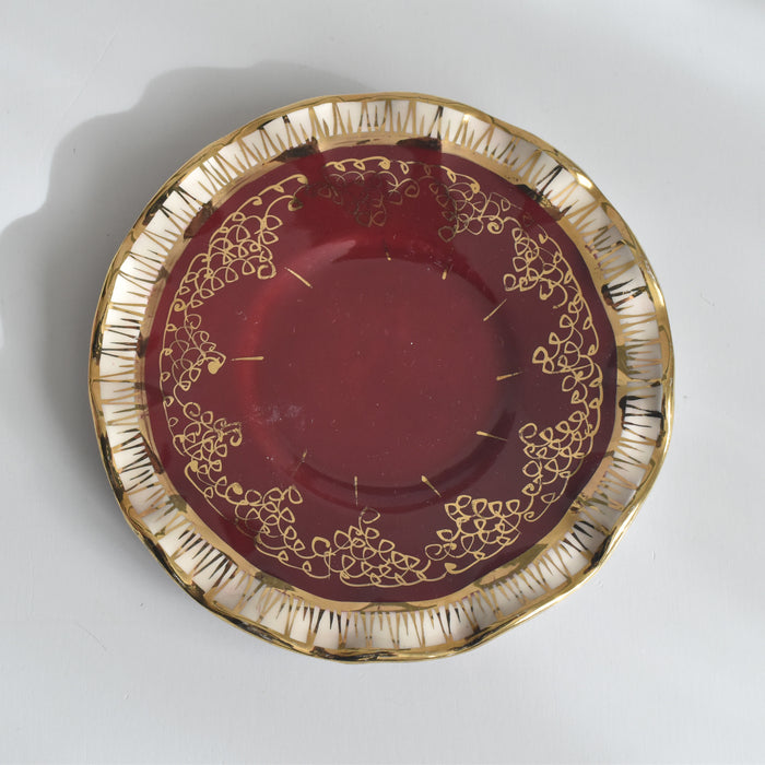 ヴィンテージ ソーサー A.Dressinval ア.ドラサンヴァル レッド