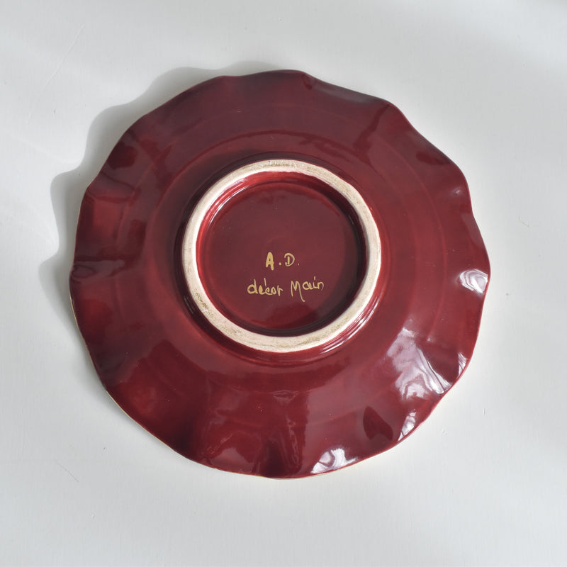 ヴィンテージ ソーサー A.Dressinval ア.ドラサンヴァル レッド