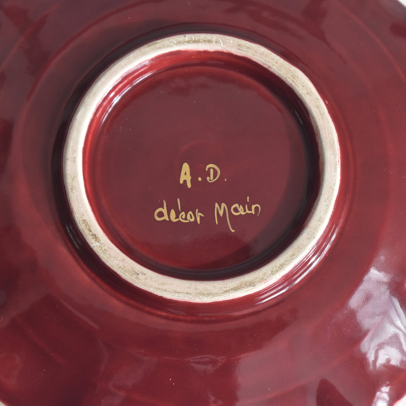 ヴィンテージ ソーサー A.Dressinval ア.ドラサンヴァル レッド