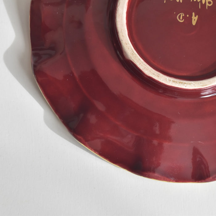 ヴィンテージ ソーサー A.Dressinval ア.ドラサンヴァル レッド