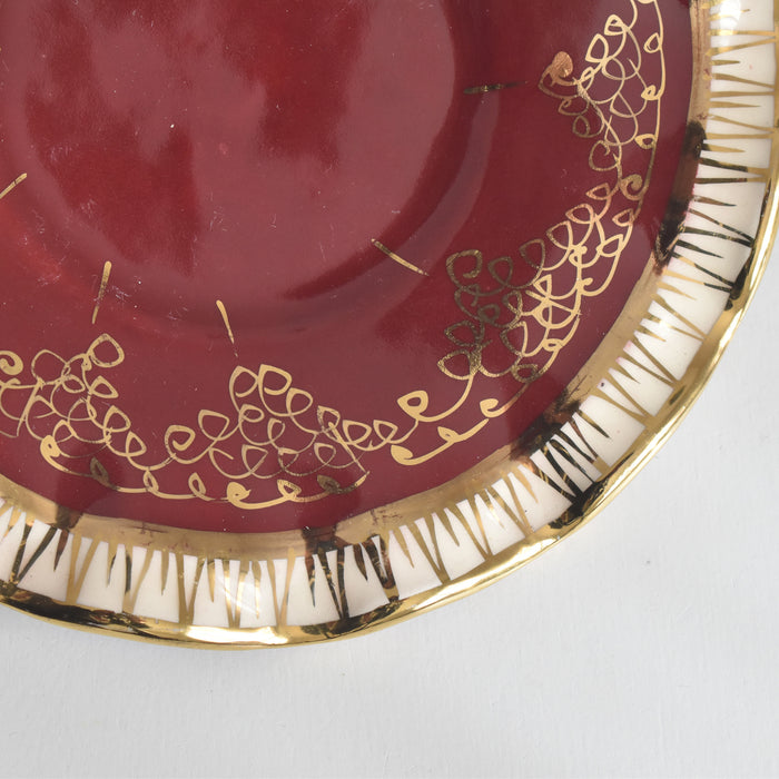 ヴィンテージ ソーサー A.Dressinval ア.ドラサンヴァル レッド