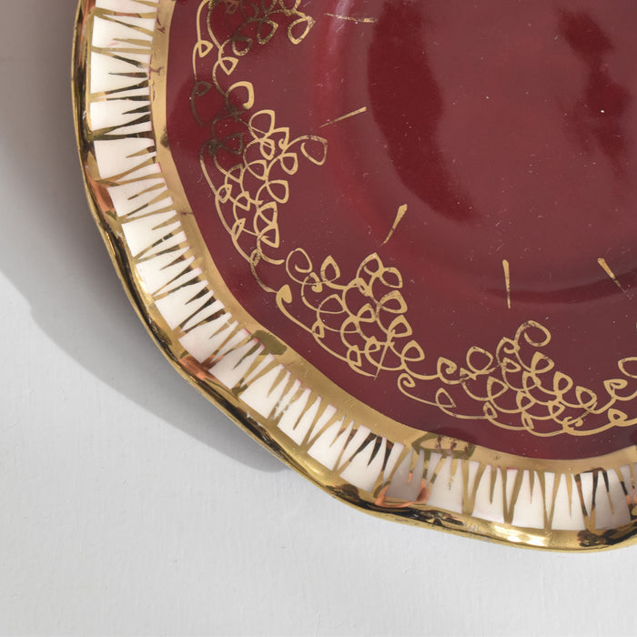 ヴィンテージ ソーサー A.Dressinval ア.ドラサンヴァル レッド