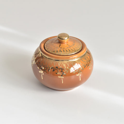 ヴィンテージシュガーポット A.Dressinval ア.ドラサンヴァル アンバー