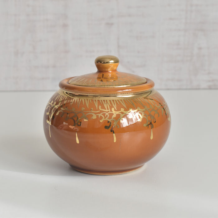 ヴィンテージシュガーポット A.Dressinval ア.ドラサンヴァル アンバー