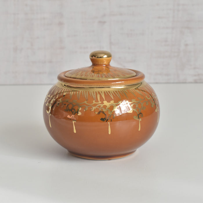 ヴィンテージシュガーポット A.Dressinval ア.ドラサンヴァル アンバー