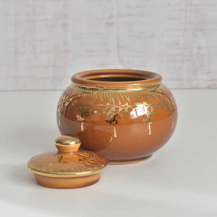 ヴィンテージシュガーポット A.Dressinval ア.ドラサンヴァル アンバー