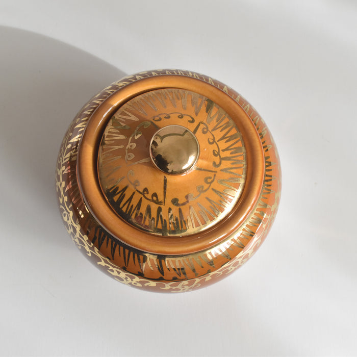 ヴィンテージシュガーポット A.Dressinval ア.ドラサンヴァル アンバー