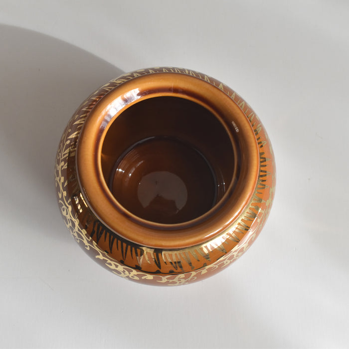 ヴィンテージシュガーポット A.Dressinval ア.ドラサンヴァル アンバー