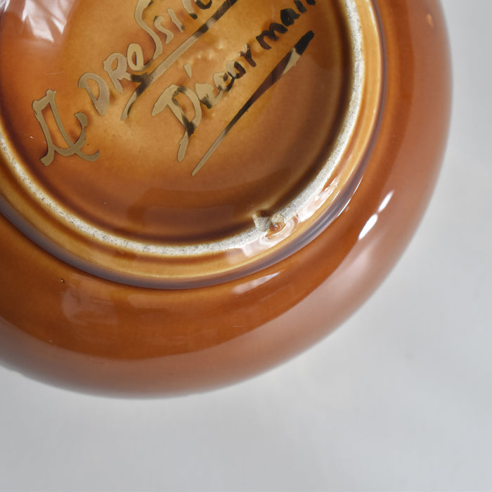 ヴィンテージシュガーポット A.Dressinval ア.ドラサンヴァル アンバー