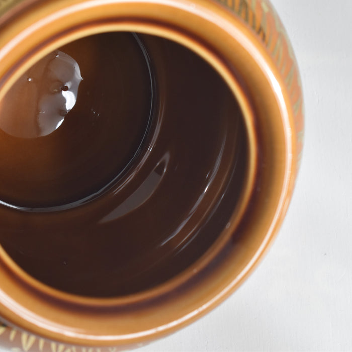 ヴィンテージシュガーポット A.Dressinval ア.ドラサンヴァル アンバー